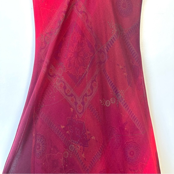 Vintage 90’s Reversible Abstract Orange & Red Floral Fairy Dress - Picture 9 of 10